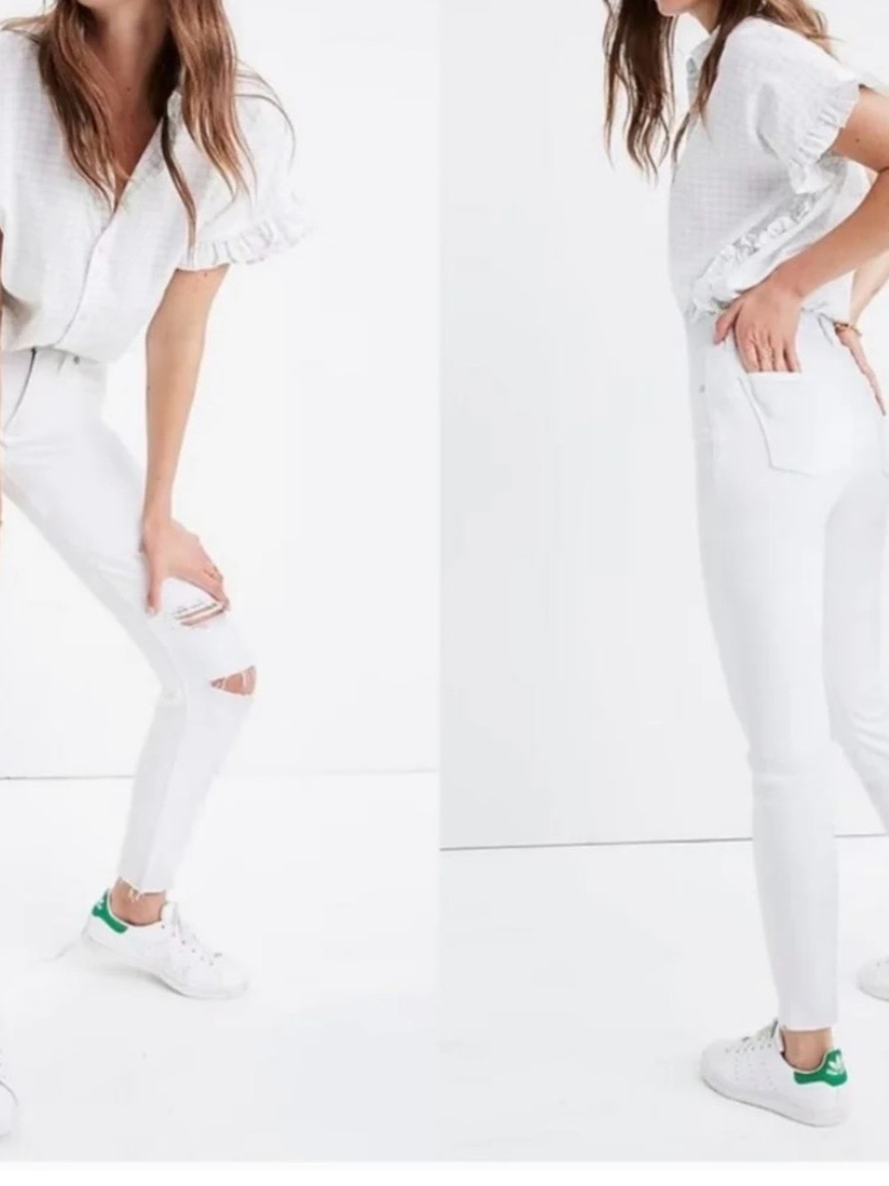 Madewell White 9” High-Rise Skinny Crop